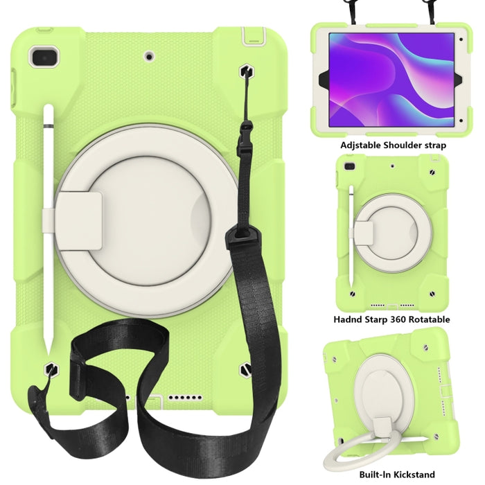 Estuche para tableta de protección de cuerpo completo de silicona + PC con soporte y correa
