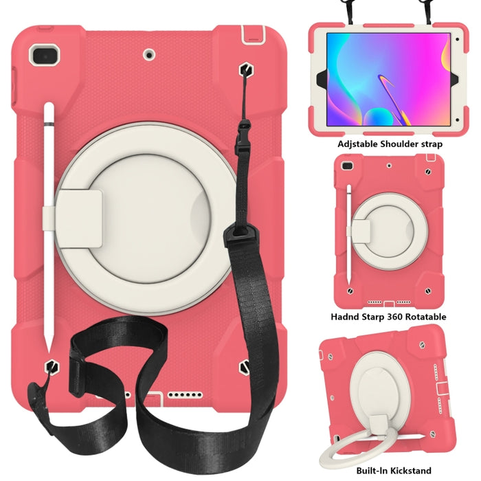 Estuche para tableta de protección de cuerpo completo de silicona + PC con soporte y correa
