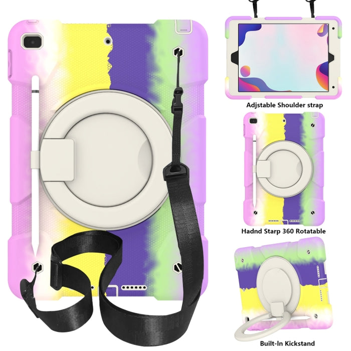 Estuche para tableta de protección de cuerpo completo de silicona + PC con soporte y correa