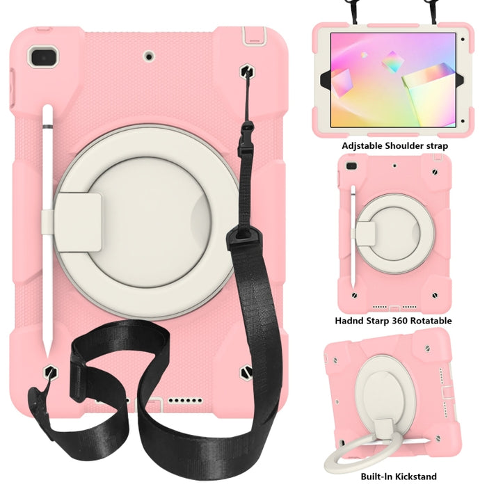 Estuche para tableta de protección de cuerpo completo de silicona + PC con soporte y correa