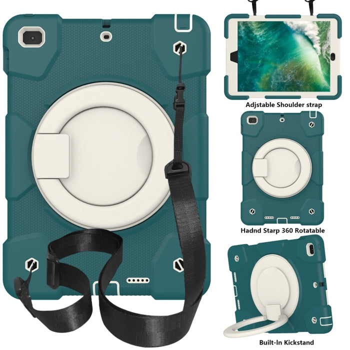 Estuche para tableta de protección de cuerpo completo de silicona + PC con soporte y correa