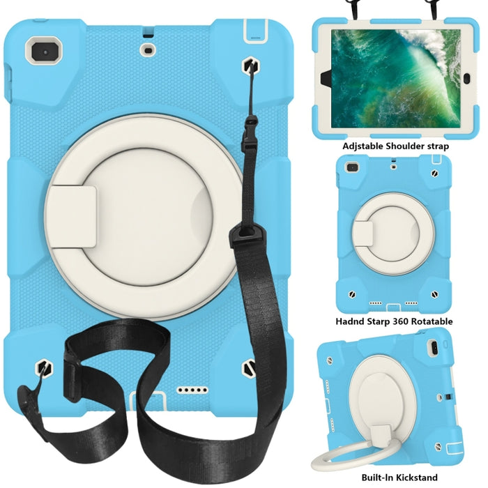 Estuche para tableta de protección de cuerpo completo de silicona + PC con soporte y correa