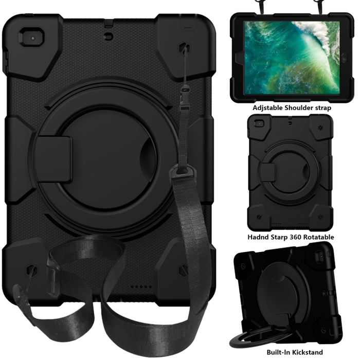 Estuche para tableta de protección de cuerpo completo de silicona + PC con soporte y correa