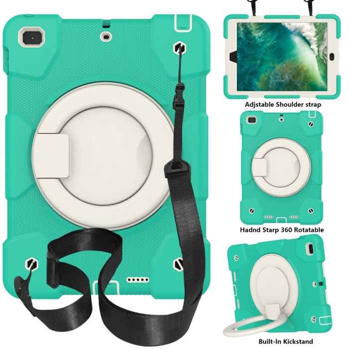 Estuche para tableta de protección de cuerpo completo de silicona + PC con soporte y correa