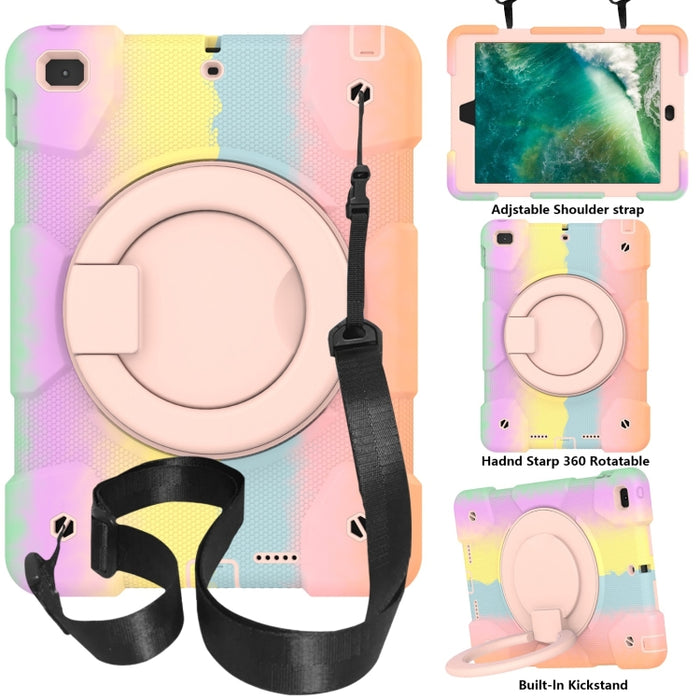 Estuche para tableta de protección de cuerpo completo de silicona + PC con soporte y correa