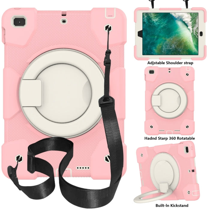 Estuche para tableta de protección de cuerpo completo de silicona + PC con soporte y correa