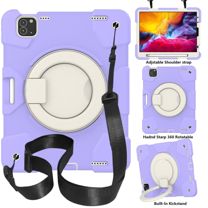 Estuche para tableta de protección de cuerpo completo de silicona + PC con soporte y correa