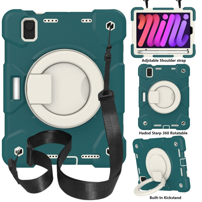 Estuche para tableta de protección de cuerpo completo de silicona + PC con soporte y correa