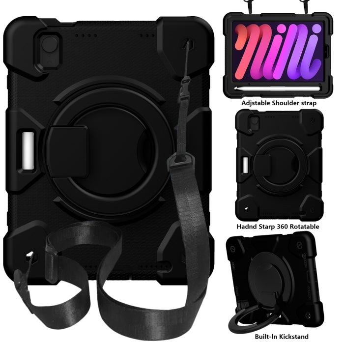 Estuche para tableta de protección de cuerpo completo de silicona + PC con soporte y correa