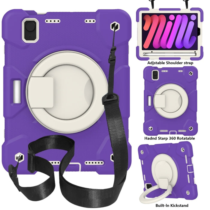 Estuche para tableta de protección de cuerpo completo de silicona + PC con soporte y correa