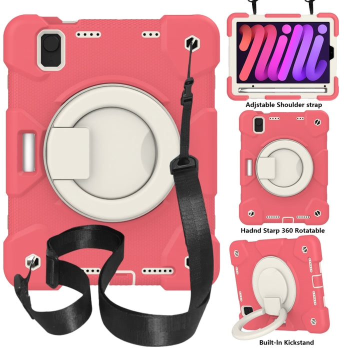 Estuche para tableta de protección de cuerpo completo de silicona + PC con soporte y correa