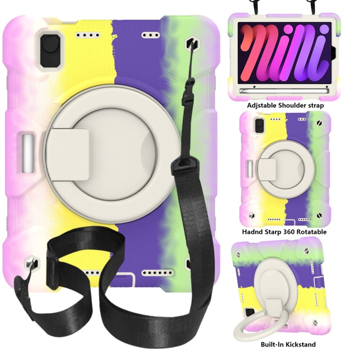 Estuche para tableta de protección de cuerpo completo de silicona + PC con soporte y correa