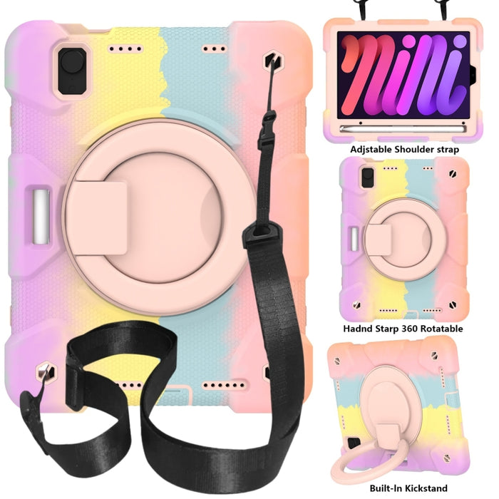 Estuche para tableta de protección de cuerpo completo de silicona + PC con soporte y correa