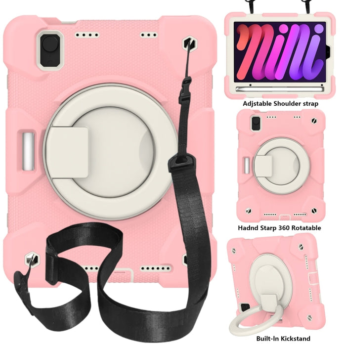 Estuche para tableta de protección de cuerpo completo de silicona + PC con soporte y correa