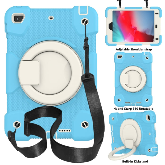 Estuche para tableta de protección de cuerpo completo de silicona + PC con soporte y correa