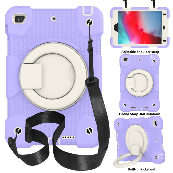 Estuche para tableta de protección de cuerpo completo de silicona + PC con soporte y correa