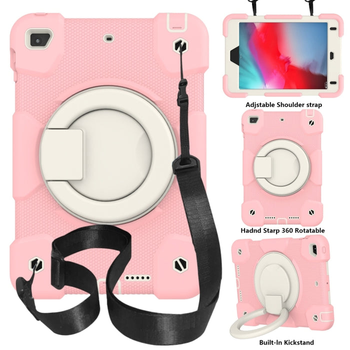 Estuche para tableta de protección de cuerpo completo de silicona + PC con soporte y correa