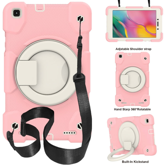 Estuche para tableta de protección de cuerpo completo de silicona + PC con soporte y correa