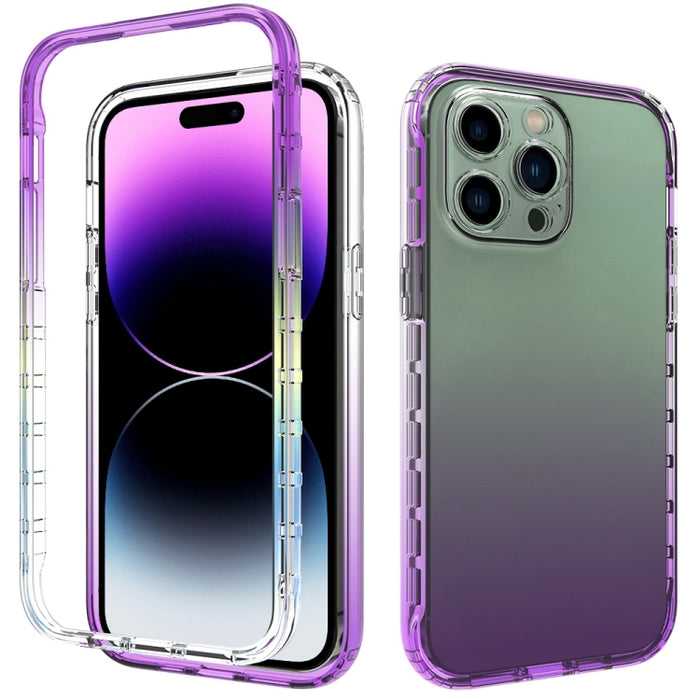 Estuche para teléfono PC + TPU de cambio gradual de dos colores