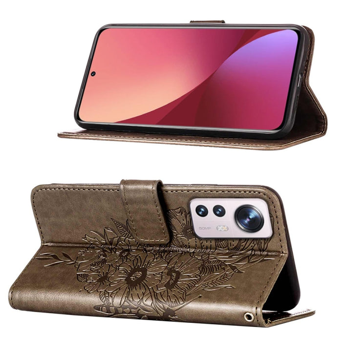 Estuche para teléfono de cuero con mariposa en relieve, For Xiaomi 12 Lite, For Xiaomi Redmi Note 11T Pro, For Xiaomi Poco M4 5G