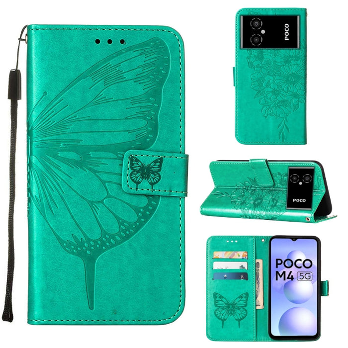 Estuche para teléfono de cuero con mariposa en relieve, For Xiaomi 12 Lite, For Xiaomi Redmi Note 11T Pro, For Xiaomi Poco M4 5G