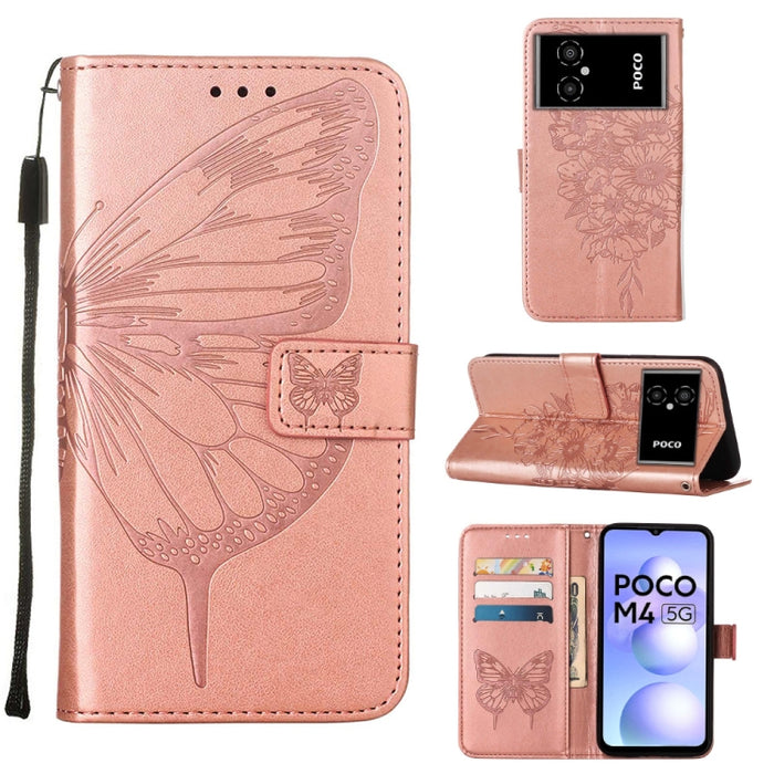Estuche para teléfono de cuero con mariposa en relieve, For Xiaomi 12 Lite, For Xiaomi Redmi Note 11T Pro, For Xiaomi Poco M4 5G