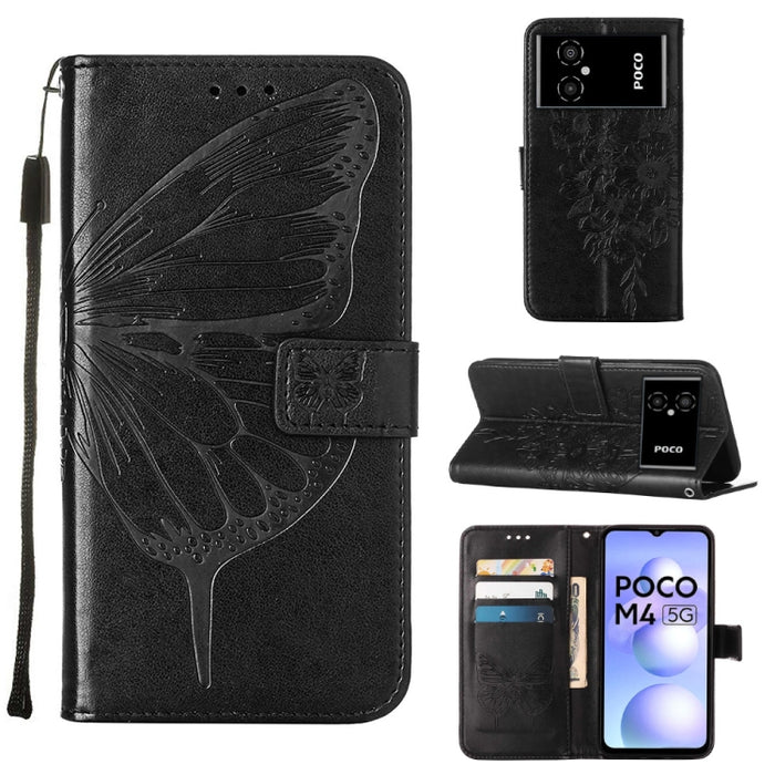 Estuche para teléfono de cuero con mariposa en relieve, For Xiaomi 12 Lite, For Xiaomi Redmi Note 11T Pro, For Xiaomi Poco M4 5G