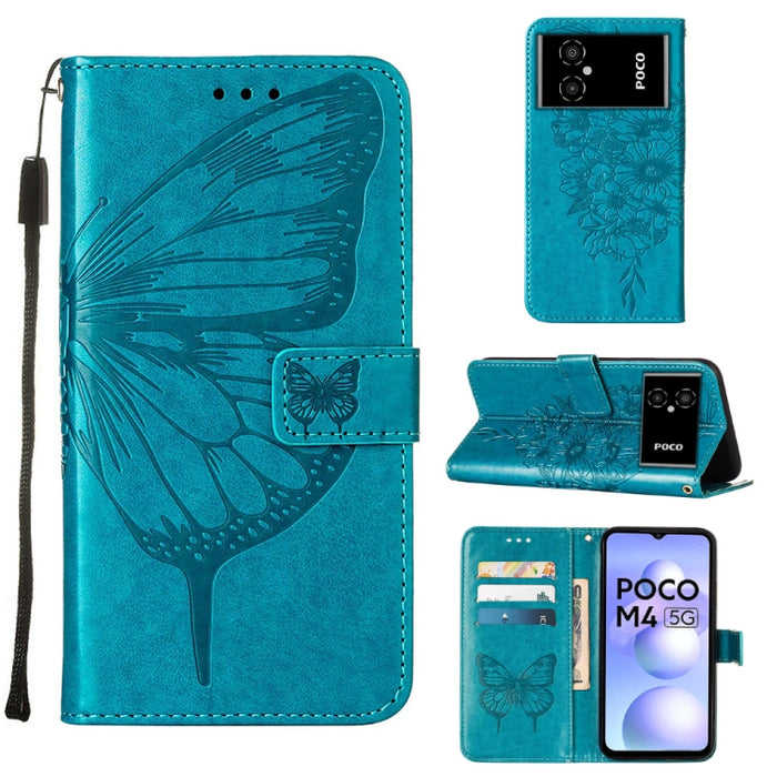 Estuche para teléfono de cuero con mariposa en relieve, For Xiaomi 12 Lite, For Xiaomi Redmi Note 11T Pro, For Xiaomi Poco M4 5G