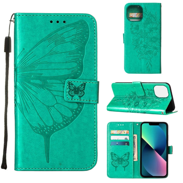 Estuche para teléfono de cuero con mariposa en relieve, For iPhone 14, For iPhone 14 Plus, For iPhone 14 Pro, For iPhone 14 Pro Max