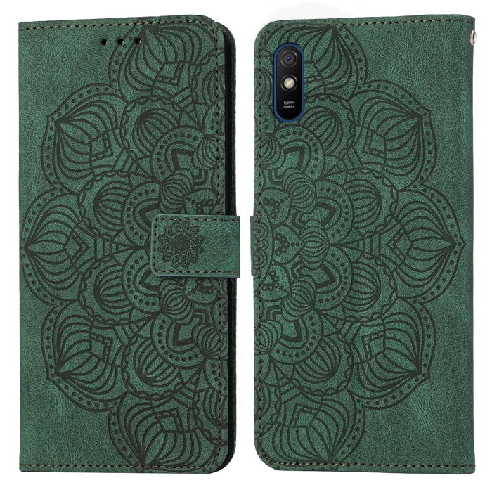 Estuche para teléfono de cuero con tapa en relieve de mandala, For Xiaomi Redmi Note 7 / Note 7 Pro, For Xiaomi Redmi 9, For Xiaomi Redmi 9A, For Xiaomi Redmi 9C / 10A, For Xiaomi Redmi 9T, For Xiaomi Redmi 10, For Xiaomi Redmi 10C                     ...