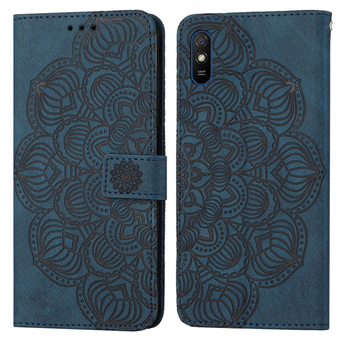Estuche para teléfono de cuero con tapa en relieve de mandala, For Xiaomi Redmi Note 7 / Note 7 Pro, For Xiaomi Redmi 9, For Xiaomi Redmi 9A, For Xiaomi Redmi 9C / 10A, For Xiaomi Redmi 9T, For Xiaomi Redmi 10, For Xiaomi Redmi 10C                     ...