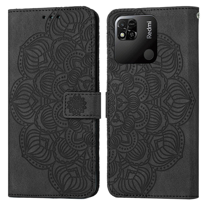 Estuche para teléfono de cuero con tapa en relieve de mandala, For Xiaomi Redmi Note 7 / Note 7 Pro, For Xiaomi Redmi 9, For Xiaomi Redmi 9A, For Xiaomi Redmi 9C / 10A, For Xiaomi Redmi 9T, For Xiaomi Redmi 10, For Xiaomi Redmi 10C                     ...