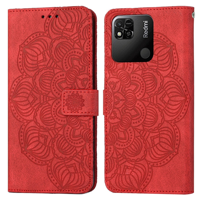 Estuche para teléfono de cuero con tapa en relieve de mandala, For Xiaomi Redmi Note 7 / Note 7 Pro, For Xiaomi Redmi 9, For Xiaomi Redmi 9A, For Xiaomi Redmi 9C / 10A, For Xiaomi Redmi 9T, For Xiaomi Redmi 10, For Xiaomi Redmi 10C                     ...