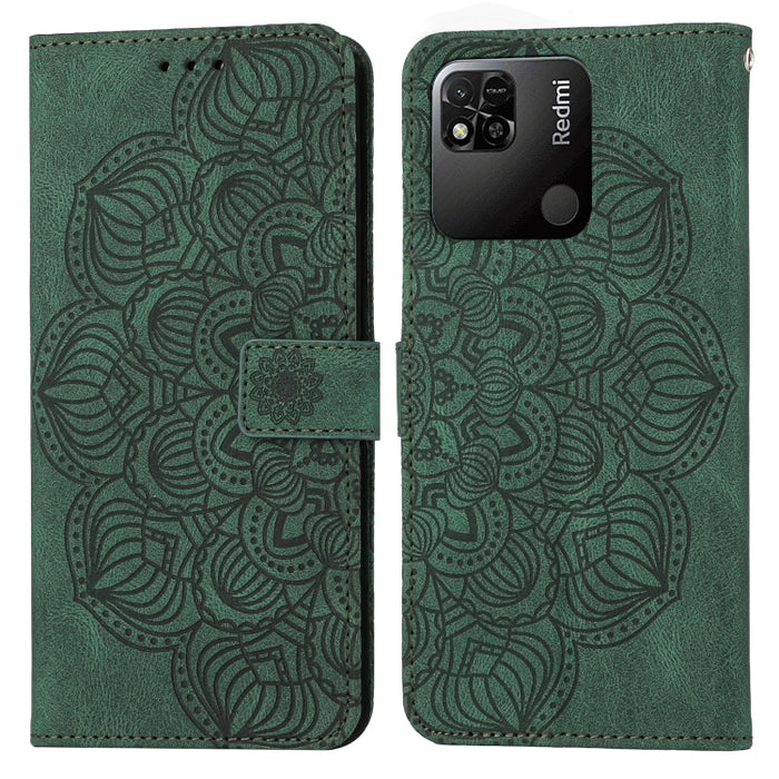 Estuche para teléfono de cuero con tapa en relieve de mandala, For Xiaomi Redmi Note 7 / Note 7 Pro, For Xiaomi Redmi 9, For Xiaomi Redmi 9A, For Xiaomi Redmi 9C / 10A, For Xiaomi Redmi 9T, For Xiaomi Redmi 10, For Xiaomi Redmi 10C                     ...