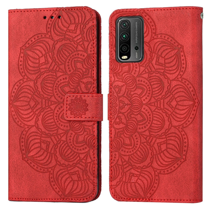 Estuche para teléfono de cuero con tapa en relieve de mandala, For Xiaomi Redmi Note 7 / Note 7 Pro, For Xiaomi Redmi 9, For Xiaomi Redmi 9A, For Xiaomi Redmi 9C / 10A, For Xiaomi Redmi 9T, For Xiaomi Redmi 10, For Xiaomi Redmi 10C                     ...