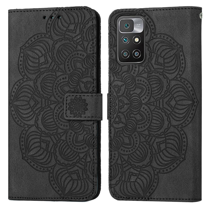 Estuche para teléfono de cuero con tapa en relieve de mandala, For Xiaomi Redmi Note 7 / Note 7 Pro, For Xiaomi Redmi 9, For Xiaomi Redmi 9A, For Xiaomi Redmi 9C / 10A, For Xiaomi Redmi 9T, For Xiaomi Redmi 10, For Xiaomi Redmi 10C                     ...