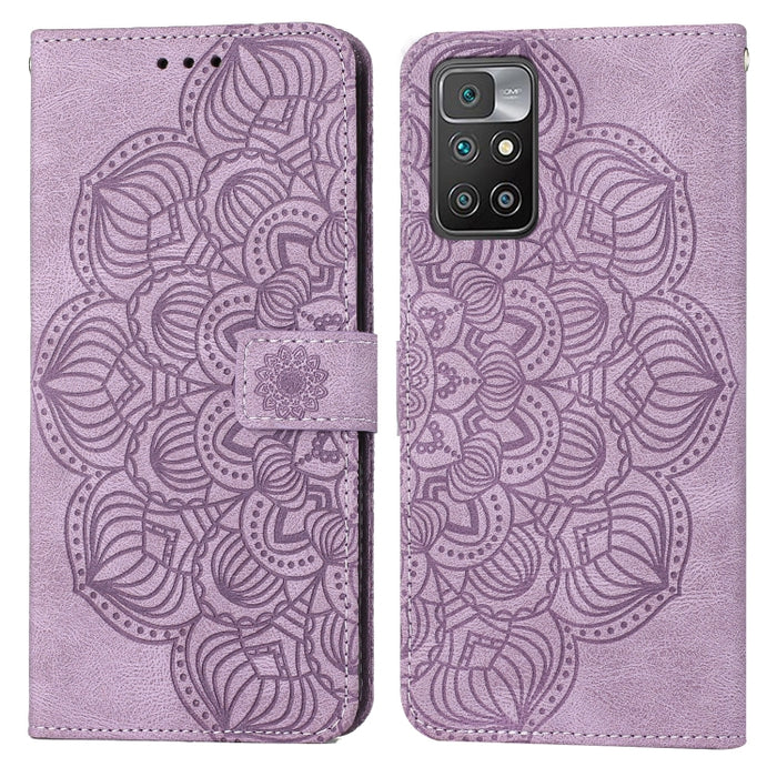 Estuche para teléfono de cuero con tapa en relieve de mandala, For Xiaomi Redmi Note 7 / Note 7 Pro, For Xiaomi Redmi 9, For Xiaomi Redmi 9A, For Xiaomi Redmi 9C / 10A, For Xiaomi Redmi 9T, For Xiaomi Redmi 10, For Xiaomi Redmi 10C                     ...