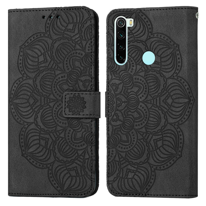 Estuche para teléfono de cuero con tapa en relieve de mandala, For Xiaomi Redmi Note 7 / Note 7 Pro, For Xiaomi Redmi 9, For Xiaomi Redmi 9A, For Xiaomi Redmi 9C / 10A, For Xiaomi Redmi 9T, For Xiaomi Redmi 10, For Xiaomi Redmi 10C                     ...