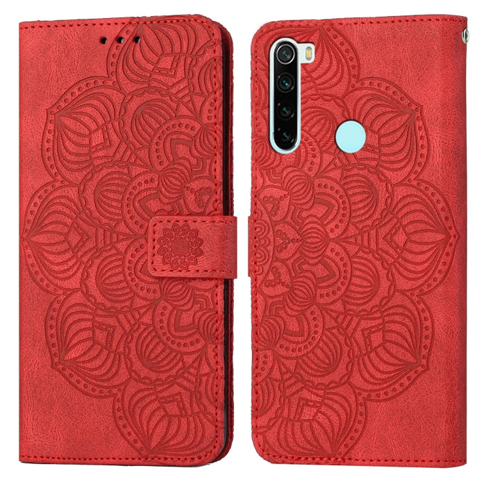 Estuche para teléfono de cuero con tapa en relieve de mandala, For Xiaomi Redmi Note 7 / Note 7 Pro, For Xiaomi Redmi 9, For Xiaomi Redmi 9A, For Xiaomi Redmi 9C / 10A, For Xiaomi Redmi 9T, For Xiaomi Redmi 10, For Xiaomi Redmi 10C                     ...
