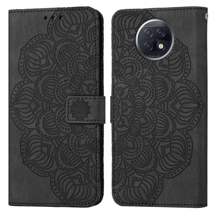 Estuche para teléfono de cuero con tapa en relieve de mandala, For Xiaomi Redmi Note 7 / Note 7 Pro, For Xiaomi Redmi 9, For Xiaomi Redmi 9A, For Xiaomi Redmi 9C / 10A, For Xiaomi Redmi 9T, For Xiaomi Redmi 10, For Xiaomi Redmi 10C                     ...