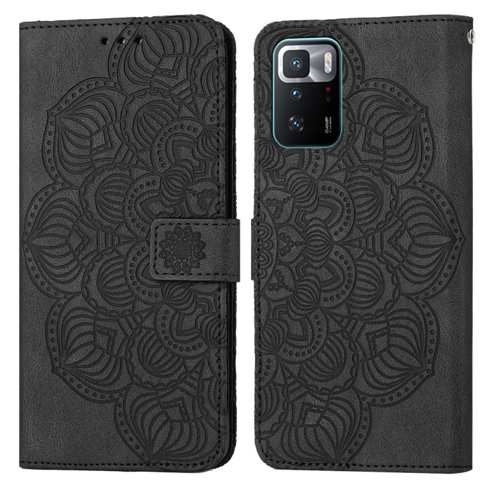 Estuche para teléfono de cuero con tapa en relieve de mandala, For Xiaomi Redmi Note 7 / Note 7 Pro, For Xiaomi Redmi 9, For Xiaomi Redmi 9A, For Xiaomi Redmi 9C / 10A, For Xiaomi Redmi 9T, For Xiaomi Redmi 10, For Xiaomi Redmi 10C                     ...