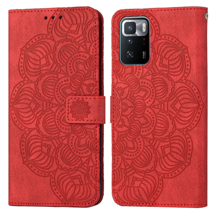 Estuche para teléfono de cuero con tapa en relieve de mandala, For Xiaomi Redmi Note 7 / Note 7 Pro, For Xiaomi Redmi 9, For Xiaomi Redmi 9A, For Xiaomi Redmi 9C / 10A, For Xiaomi Redmi 9T, For Xiaomi Redmi 10, For Xiaomi Redmi 10C                     ...