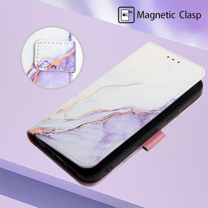 Estuche para teléfono de cuero con diseño de mármol