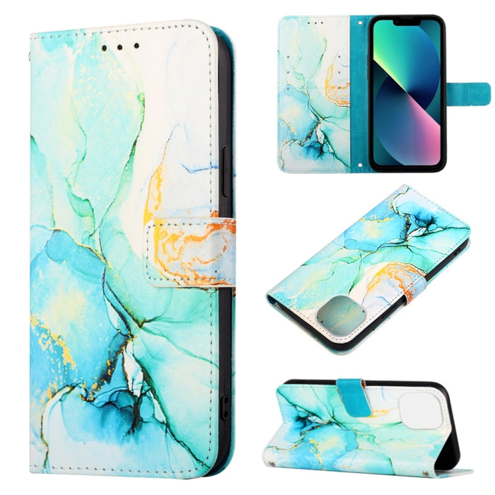 Estuche para teléfono de cuero con diseño de mármol