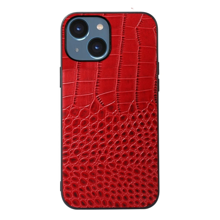 Estuche de cuero de piel de vaca con capa superior de cocodrilo