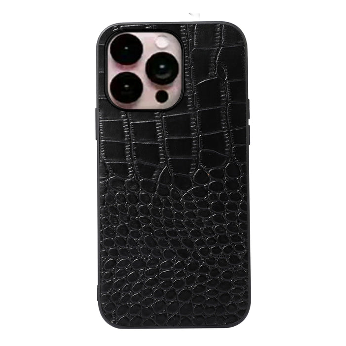 Estuche de cuero de piel de vaca con capa superior de cocodrilo