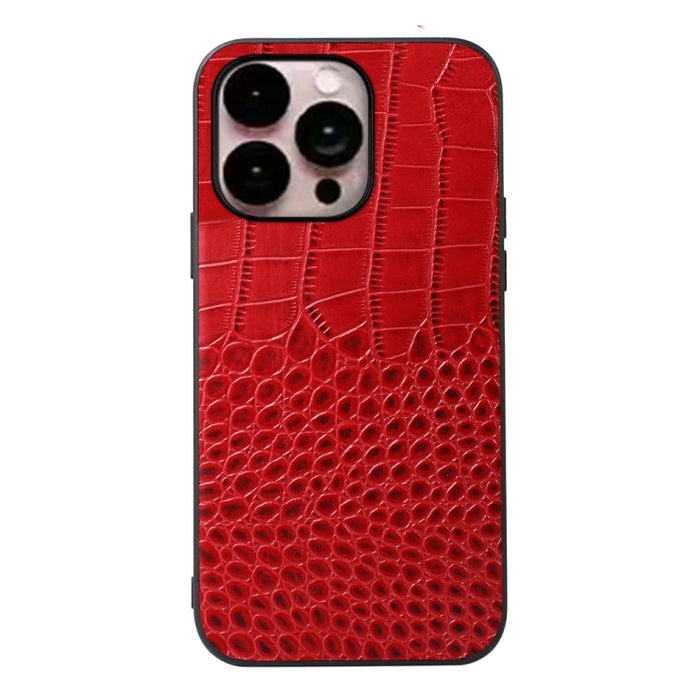 Estuche de cuero de piel de vaca con capa superior de cocodrilo
