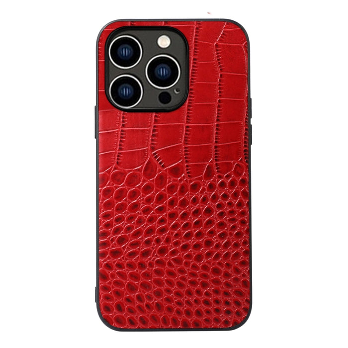 Estuche de cuero de piel de vaca con capa superior de cocodrilo