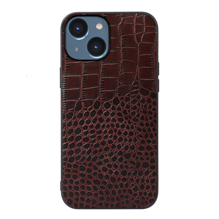 Estuche de cuero de piel de vaca con capa superior de cocodrilo