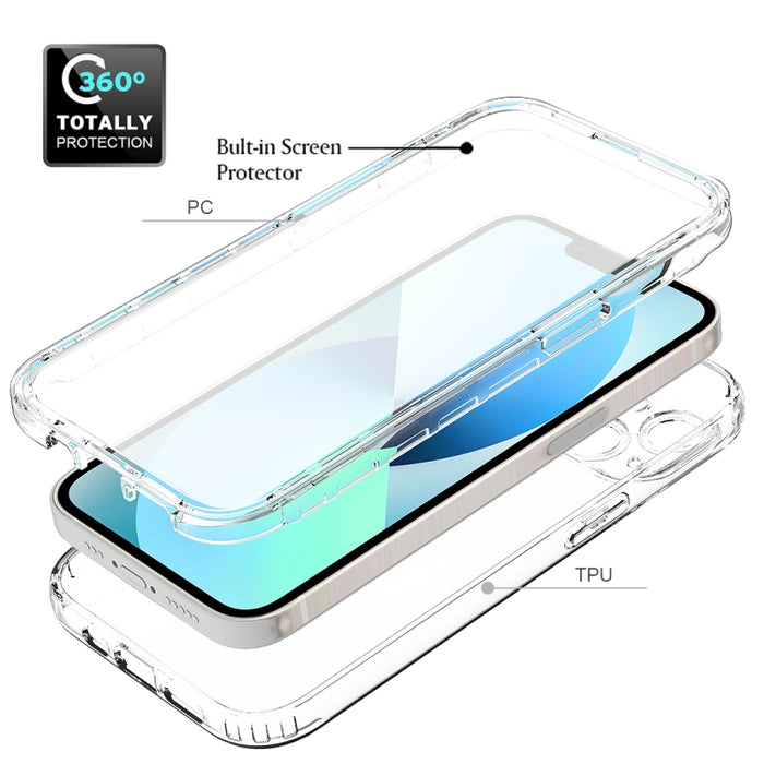 Estuche para teléfono degradado transparente a prueba de golpes de cuerpo completo